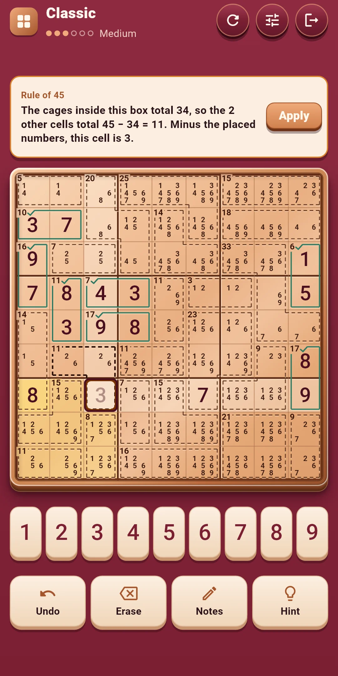 Classic — a hint with its reason