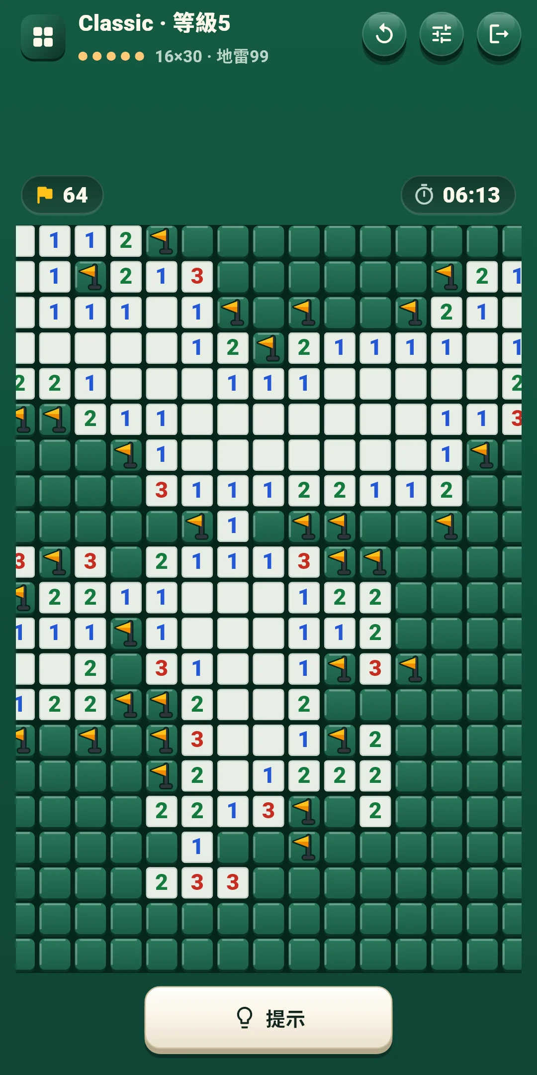 Classic — 正在玩16×30的大盤面