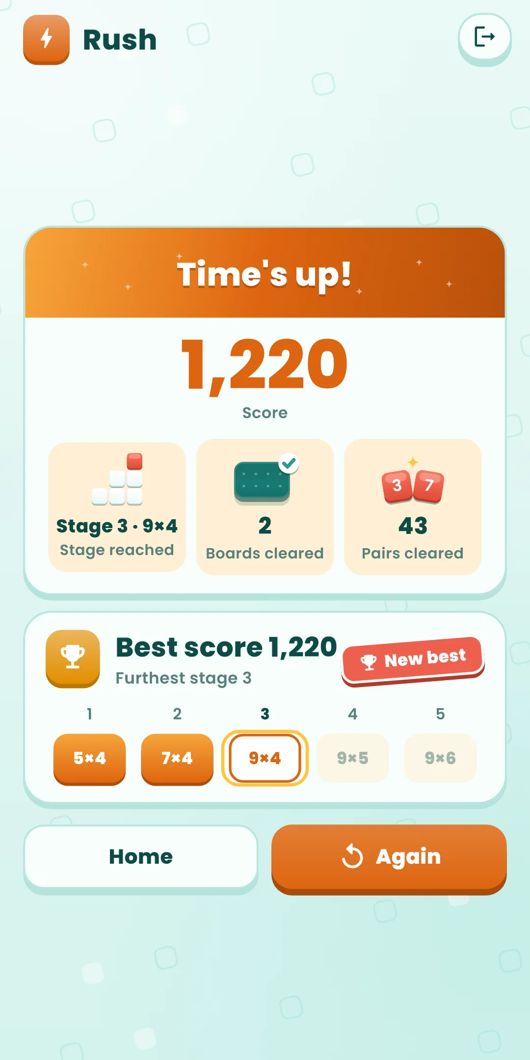 Rush — result (new best)